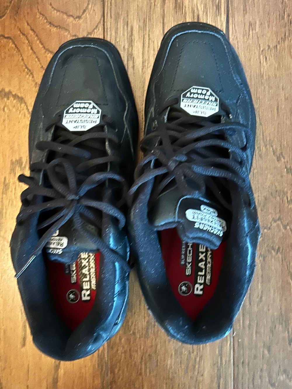Skechers Relaxed Fit women work Black Lace-Up Sneakers